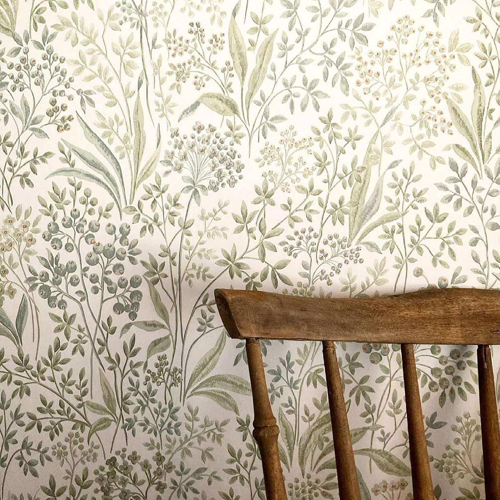 Herbal Wallpaper - Carta da parati notturna dipinta ad